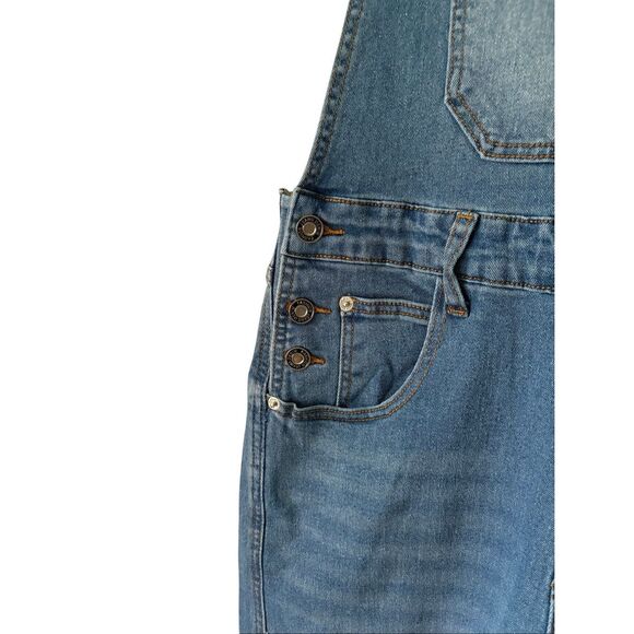 NEW Qazel Vorrlon Denim Overalls Barrel Wide Leg size M Blue - Picture 11 of 11
